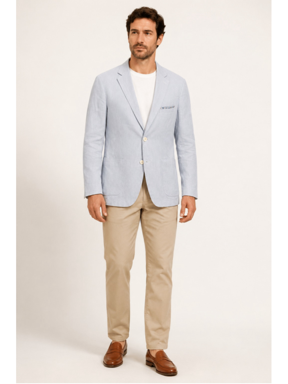 Men's Alan Flusser XXL Sport Coat Blazer Blue White Striped NWT